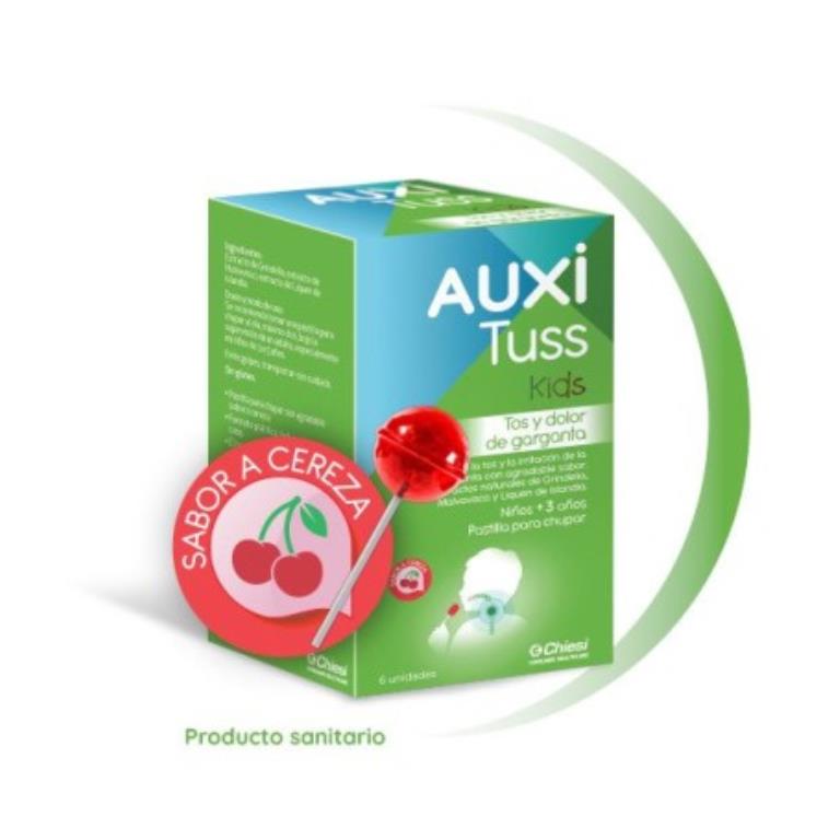 AUXITUSS KIDS TOS Y DOLOR DE GARGANTA  6 PASTILLAS PARA CHUP